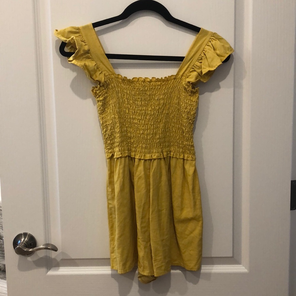 ASOS Ruched Cotton/Linen Romper, Size 2